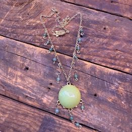 Green Faceted Acrylic Pendant Necklace